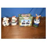 Snowman & Christmas Moose Salt & Pepper