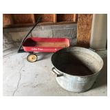 Radio Flyer Wagon and Galvanized Tub