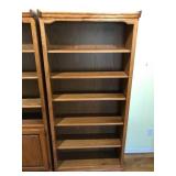 Oak 5-Shelf Bookcase, 34.5x12x73 Inches