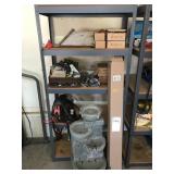 Metal Shelving with Fountain and Tools