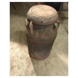 Vintage Metal Milk Jug With Lid