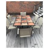 Outdoor Dining Set with Tile Top