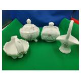 4 pcs Westmoreland Milk Glass