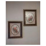 2 Framed Floral Prints by Newton