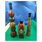 3 Glass Home Accents with Peppers