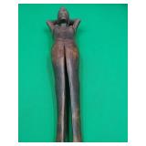 Vintage Wood Carved Woman Nutcracker