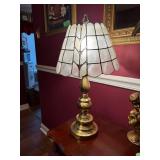 Brass Lamp with Capiz Shell Shade