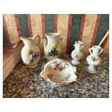 Five Mini Porcelain Vases with Bowl