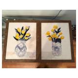 Framed Yellow Tulip Still Life Artwork