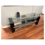Glass Console Table with Metal Frame