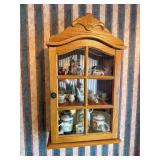 Hanging Wood Display Shelf With Contents