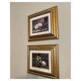 Two Framed Floral Art Prints