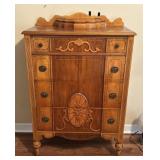 Wooden Dresser with Ornate Carving