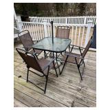 Patio Dining Set with Glass Table and Chairs
