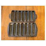 Cast Iron Cornbread Mold Pans, Set of Two