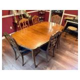 Dining Table with Chairs, Mahogany Finish