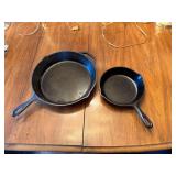 Two Cast Iron Skillets, Lodge