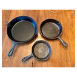 Three Cast Iron Skillets