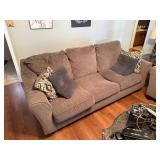 Beige Fabric Sofa With Cushions