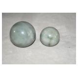 Pair of Green Strawberry Quartz Spheres