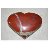 Polished Red Jasper Carved Heart