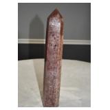 Tall Polished Strawberry Quartz Tower