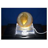 Yellow Druzy Crystal with Light Stand