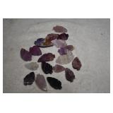 Variety of Purple Carved Crystal Leaf Forms
