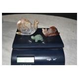 Polished Carved Snails & Turtle