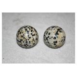 Pair of Polished Dalmation Jasper Sphere