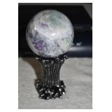 Polished Rainbow Flourite Sphere with Stand