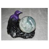 Polished Green Flourite Sphere with Stand