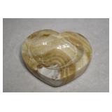 Polished Carved Banded Calcite Heart Trinket