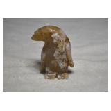 Carved Flower Agate Penguin Form