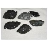Polished Carved Labradorite Leaf Pendants