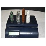 Set of 4 Polished Crystal Towers