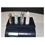 Set of 4 Polished Crystal Towers