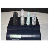 Set of 4 Polished Crystal Towers