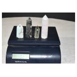 Set of 4 Polished Crystal Towers