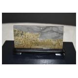 Natural Guohua Picture Jasper Slab on Stand