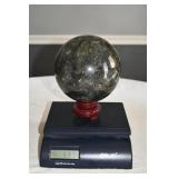 Huge Labradorite Sphere with Stand