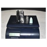 Set of 4 Polished Crystal Towers