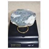 Natrual Polished Moss Agate Slab w/ Stand