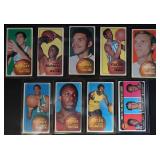 9pc 1970 Topps Basketball Cards