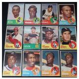 12pc 1963 Topps Baseball Cards Set