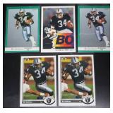 5pc Vtg Bo Jackson Football Cards