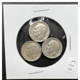 3pc Silver Roosevelt Dimes
