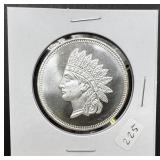 1oz Troy Silver Round w/Indian Head Design
