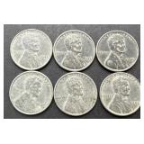 6pc Steel Lincoln Cents