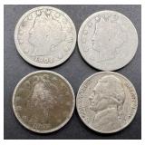4pc Jefferson And V Nickels